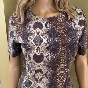 Snake Print Short Sleeve Dress Medium